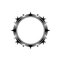 Celestial Circle Minimalist Starburst Frame, Geometric vector
