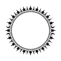 Tribal Star Border Frame, Elegant , Circular Motif vector