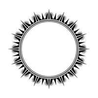 Geometric Crown, Minimalist Frame, Dark Outline, Circular Motif vector