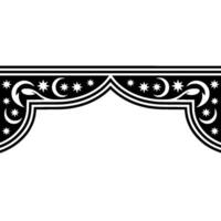 Intricate Celestial Arch Black White Decorative Border vector