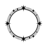 Geometric Star Frame, Minimalist , Circular Motif vector