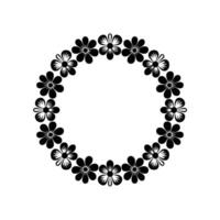 Floral Circle Border, Minimalist , Elegant Frame, Wreath vector