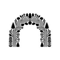 Stylized Forest Archway, Minimalist Nature Illustration vector
