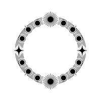 Celestial Circle Minimalist Starburst Frame - Geometric vector