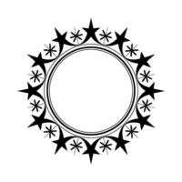 Celestial Circle Minimalist Star Frame vector