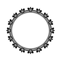 Elegant Floral Frame, Vintage Botanical, Circle vector