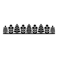 Minimalist Botanical Border, Simple Line Art vector