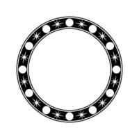 Geometric Portal Stylized Circle with Starburst Accents vector