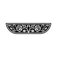 Elegant Floral Border, Vintage , Black and White - Rose vector