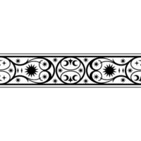 Intricate Black Ornamental Border, Vintage Style, Foliage vector