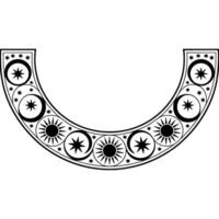 Stylized Crescent Moon with Celestial Elements vector