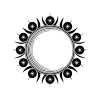 Celestial Cycle Minimalist Moon Phases Emblem - Circular vector