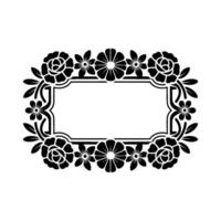 Elegant Floral Frame, Vintage Botanical - Geometric vector