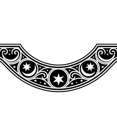 Ornate Crescent Moon Border, Vintage