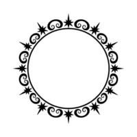 Celestial Border Stylized Star and Swirl Frame vector