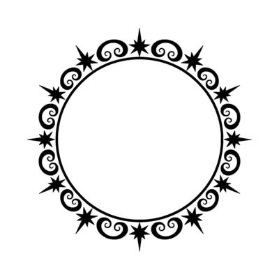 Celestial Border Stylized Star and Swirl Frame
