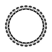 Stylized Floral Circle Border, Minimalist, Botanical vector