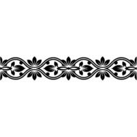 Elegant Black Floral Border, Vintage Element, alternate version 53 vector