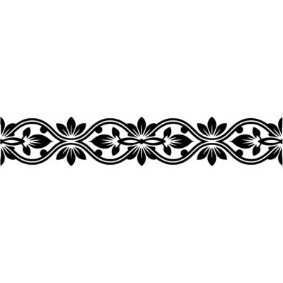 Elegant Black Floral Border, Vintage Element, alternate version 53