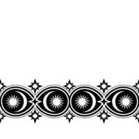 Celestial Border Lunar, Solar, and Starry Motif vector