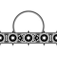 Celestial Border Ornate Moon and Star vector