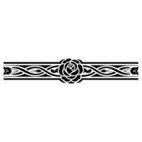 Intricate Celtic Rose Border, Vintage Element, Decorative vector