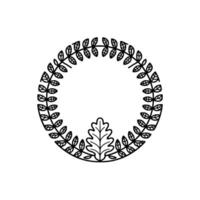 Elegant Leaf Wreath, Minimalist vector