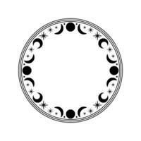 Celestial Cycle Moon Phases Starry Border vector
