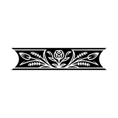 Elegant Botanical Border, Vintage Element, alternate version 33