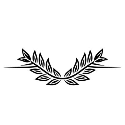 Elegant Laurel Branch Border, Minimalist