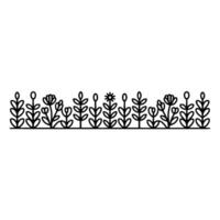 Minimalist Botanical Border, Simple Line Art, Lineart vector