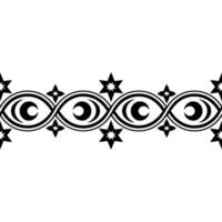 Celestial Border Stylized Moon Star Ornamentation, Pattern vector