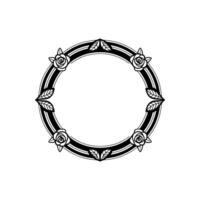 Elegant Floral Circle Frame, Vintage Style - Roses vector