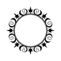 Celestial Circle Frame - Vintage, Mystical, Decorative Border vector