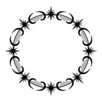 Celestial Circle Lunar Stellar Ornamentation, Moon vector