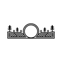 Minimalist Mountain Gateway, Circular Horizon vector