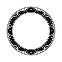 Celestial Circle Intricate Black Ornamentation, Ethereal Glow vector