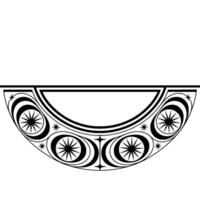 Retro Deco Crescent Moon Ornament, Geometric vector