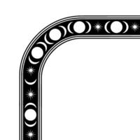 Celestial Cycle Border, Minimalist Lunar vector