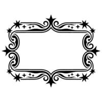 Ornate Black Frame with Starburst Accents Vintage Element vector