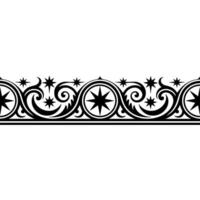 Elegant Starburst Border, Vintage Decorative Element, Swirls vector