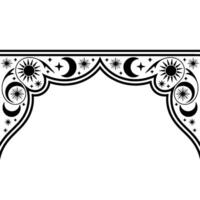 Celestial Archway Vintage Ornamentation, Lunar Solar Motif vector