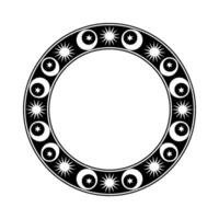 Celestial Circle Lunar Motif, Stylized Ornamentation - Moon vector