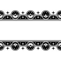 Stylized Black Ornamental Border, Celestial Motif vector
