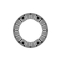 Circular Tribal Motif, Minimalist , Symbolic Pattern vector
