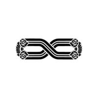 Elegant Infinity Floral Geometric Emblem vector