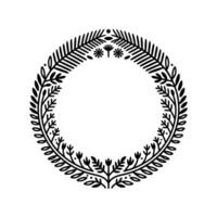 Elegant Botanical Wreath, Minimalist - Frame vector