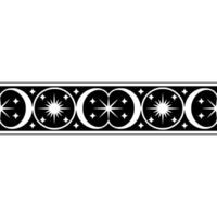 Celestial Border Stylized Moon Star Motif, Decorative vector