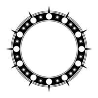 Celestial Circle Geometric Ornament, Mystical Border vector