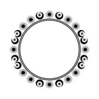 Celestial Circle Minimalist Moon Star Border vector